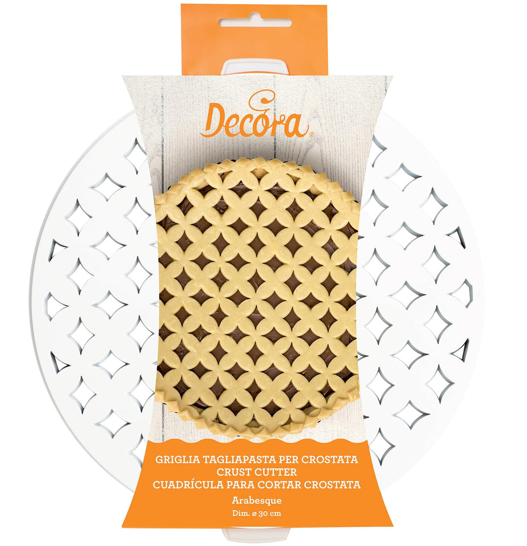 DECORA Crust Cutter 0215800 Arabesque GITTERSTANZE RUND 30 cm, Plastik, Weiss, 30 x 30 x 3 cm, Arabe
