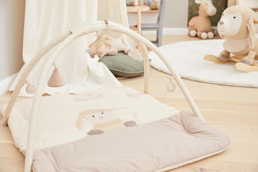 Sterntaler Spielbogen Schaf Flocke - Spielbogen aus samtigem Velour und bedrucktem Baumwoll Mischgew