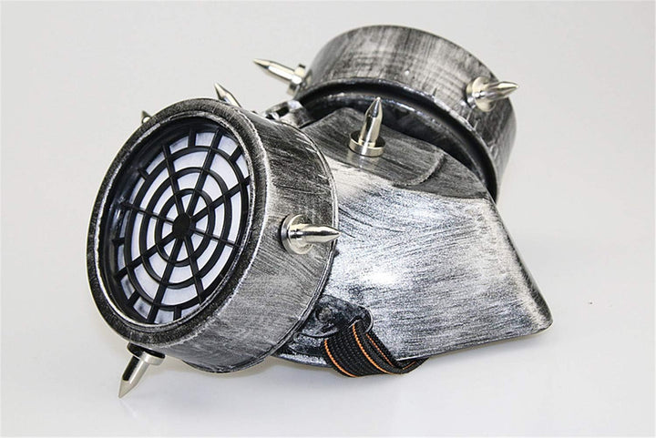 Ulalaza Steampunk Gasbrille Maske Retro Gothic Punk Zombie Soldaten Schädel Maske für Halloween Cosp