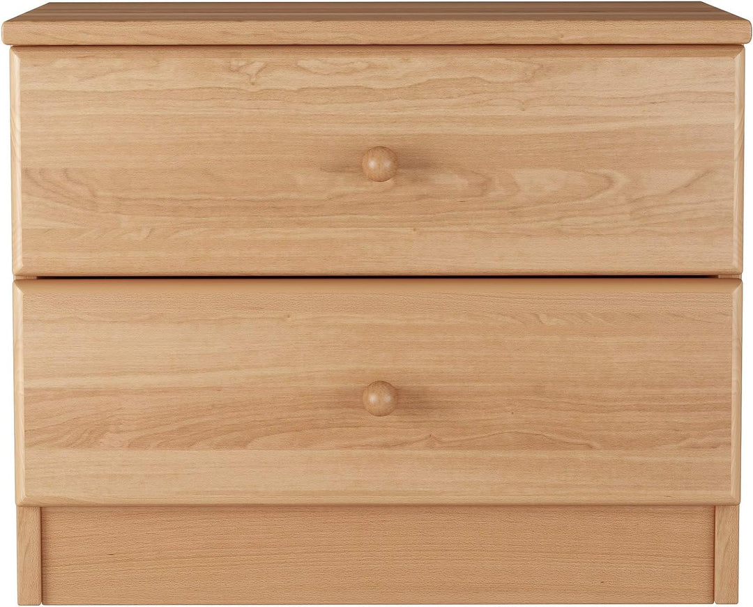 Erst-Holz Niedrige Nachtkonsole Buche Massivholz Nachttisch mit Zwei Schubladen 90.20-K38