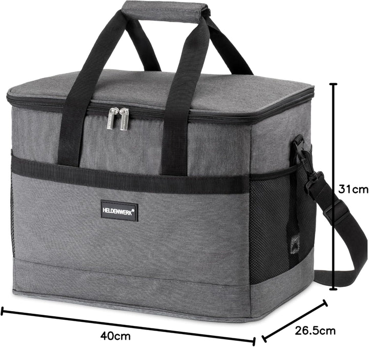 HELDENWERK Kühltasche gross faltbar – Kühlbox bis zu 12h Kühlleistung auslaufsicher &amp; wasserdicht –