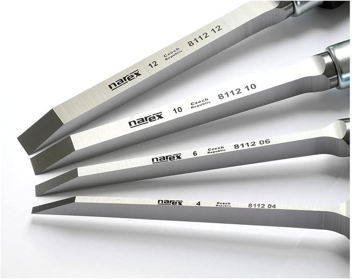 Narex Stechbeitel / Lochbeitel Set - 4 / 6 / 10 / 12 mm - für Zapfenlöcher
