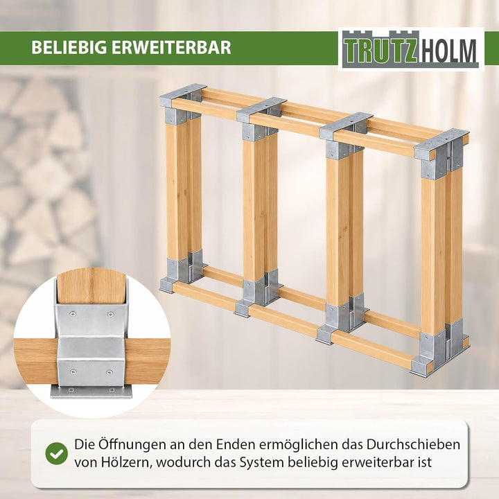 2x Holzstapelhilfe Feuerverzinkt Stapelhilfe Holzstapelhalter Brennholz Kaminholz Gestell