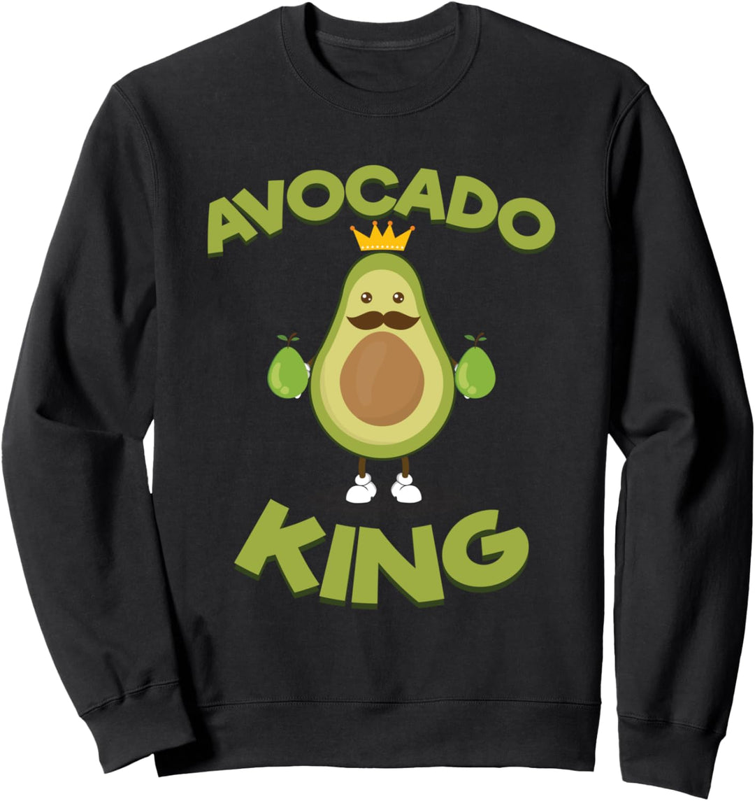 Avocado King mit Schnurrbart-und Kronen Fun Sweatshirt