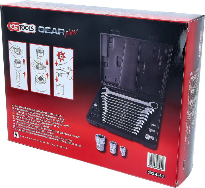KS Tools 503.4266 GEARplus Ratschenringmaulschlüssel-Satz,