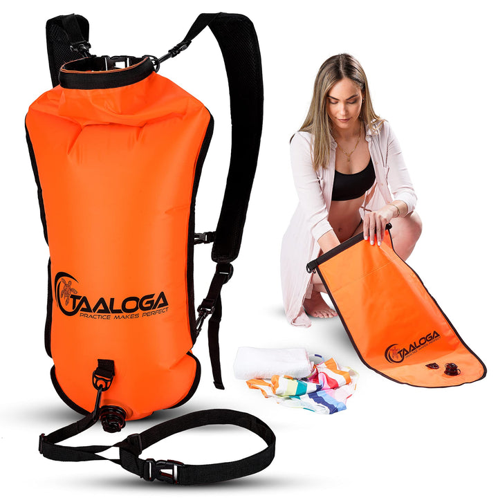TAALOGA® 2in1 Schwimmboje und wasserdichter Rucksack | Trockensack | Open Water Swim | Ideal für Fre