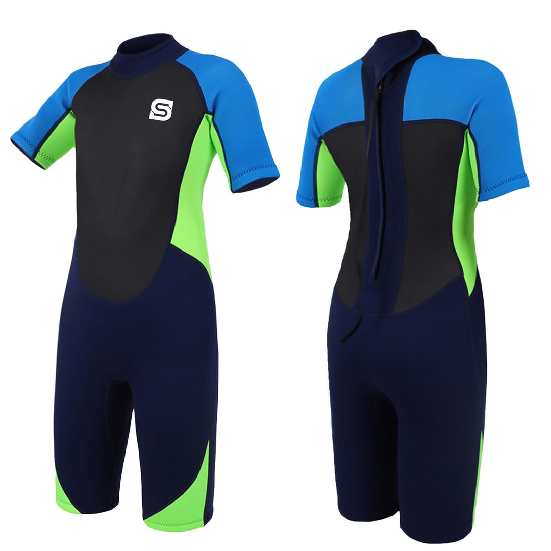 Summshall Neoprenanzug Kinder, 2.5mm Neopren Kinder Neoprenanzug Jugend Kurz Lang Wärmender Neoprena