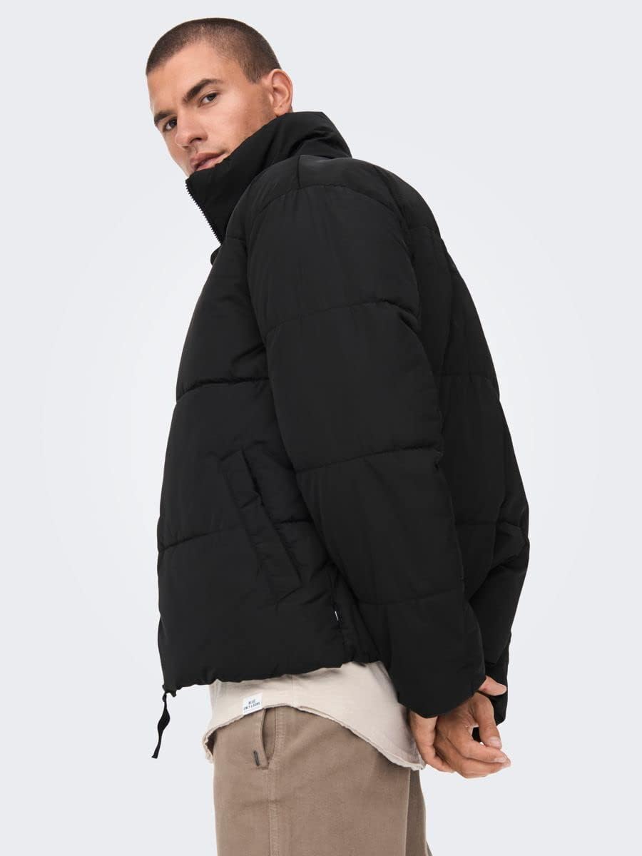 ONLY & SONS Herren Onseverett Puffer Jacket OTW Jacke M Schwarz, M Schwarz
