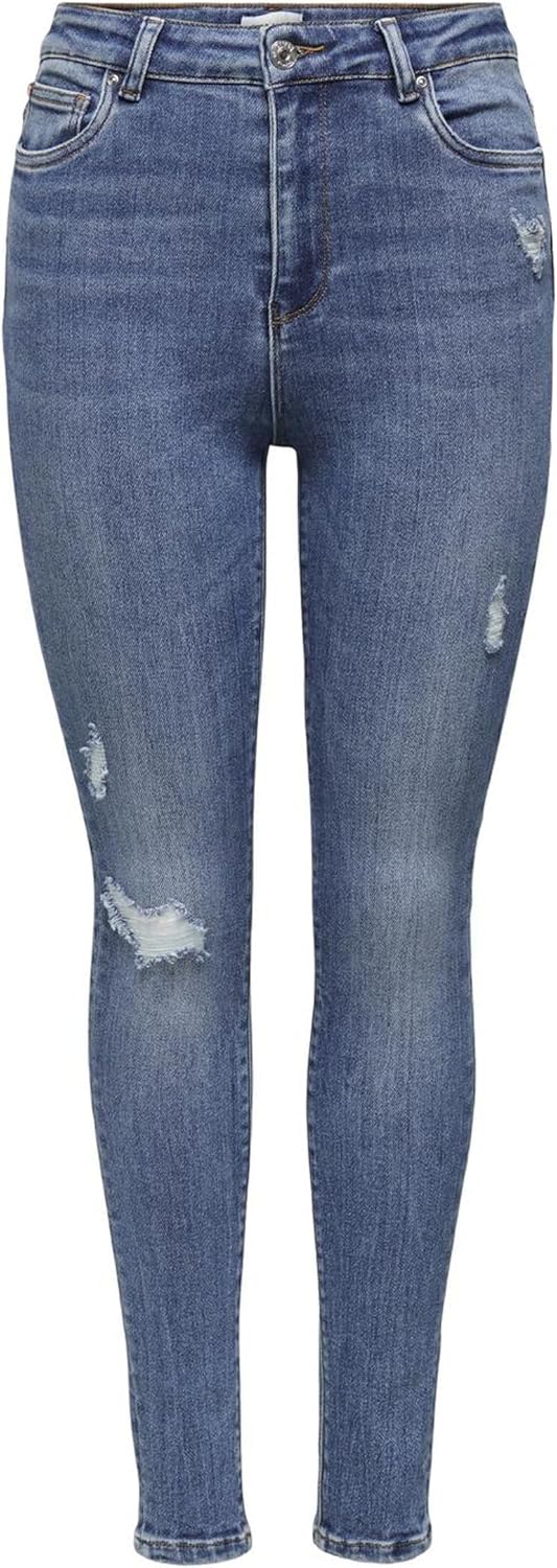 ONLY Female Skinny Jeans ONLMila Life HW Ankle Skinny Fit Jeans 29W / 30L Blau (Medium Blue Denim),
