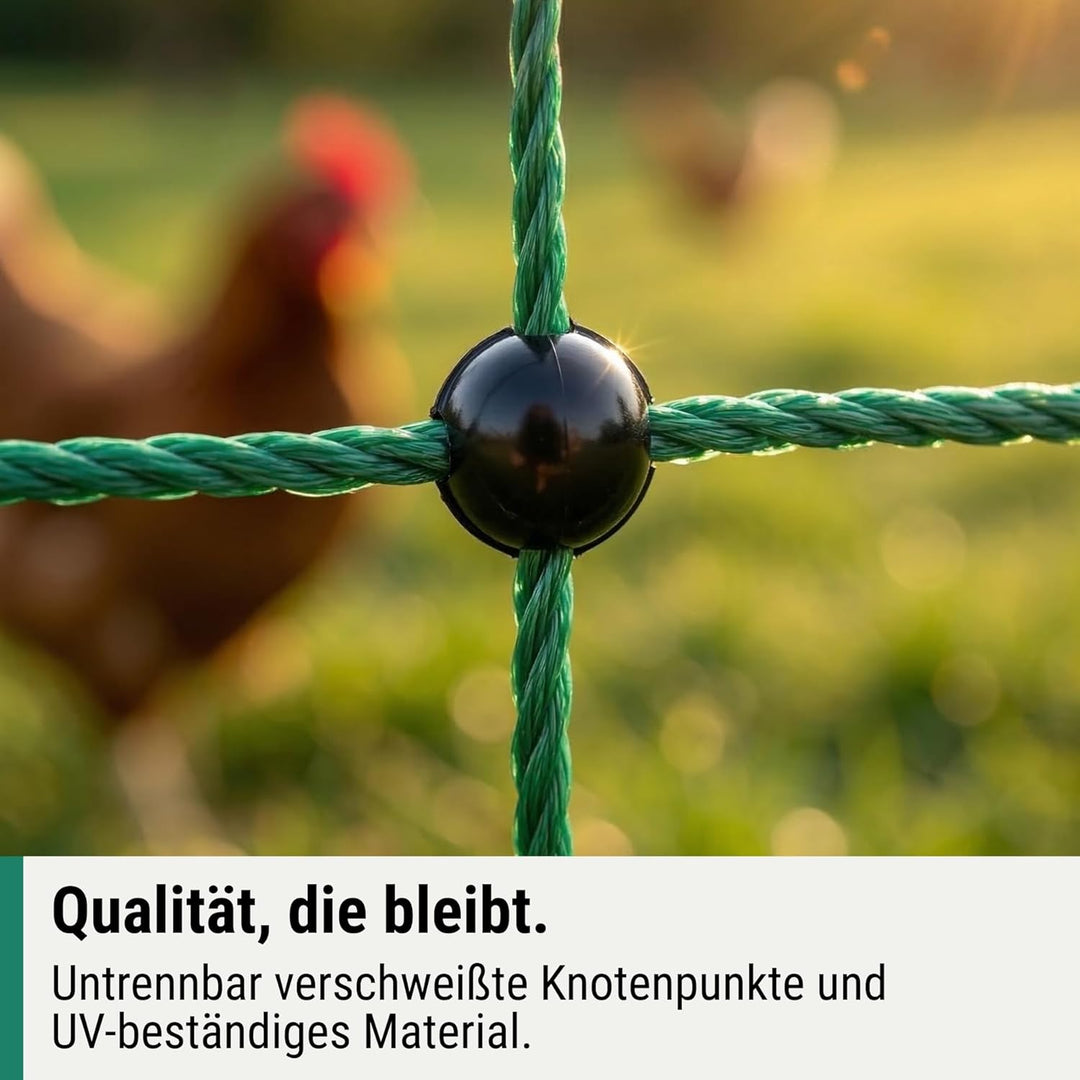 Agrarzone® Mobiler Hühnerzaun Geflügelzaun mit Strom [Grün - 25m x 106cm] - Weidezaun für Hühner mit