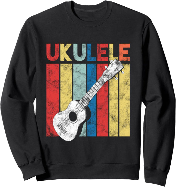 Retro Uke Musik Akustik Uke Gitarrist Musikinstrument Sweatshirt