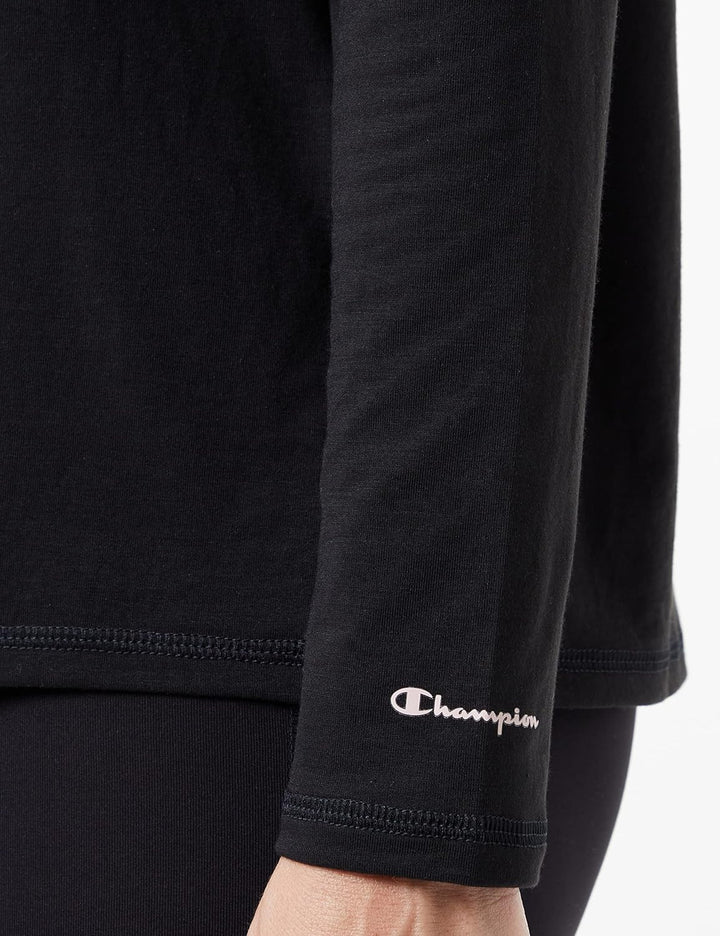 Champion Damen C-Sport Yoga L-s T-Shirt XS Schwarz, XS Schwarz