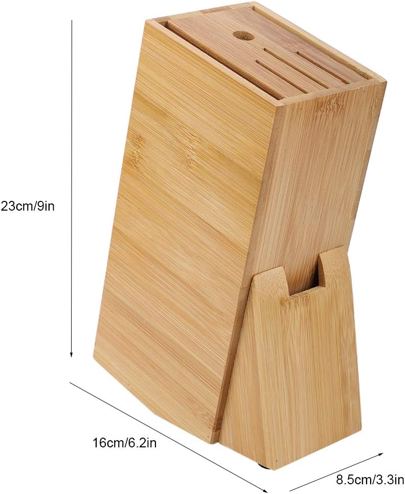 Messerblock mit 6 Fächern ohne Messer,Universal-Messerblock, Metzgerblock-Messerhalter und Organizer