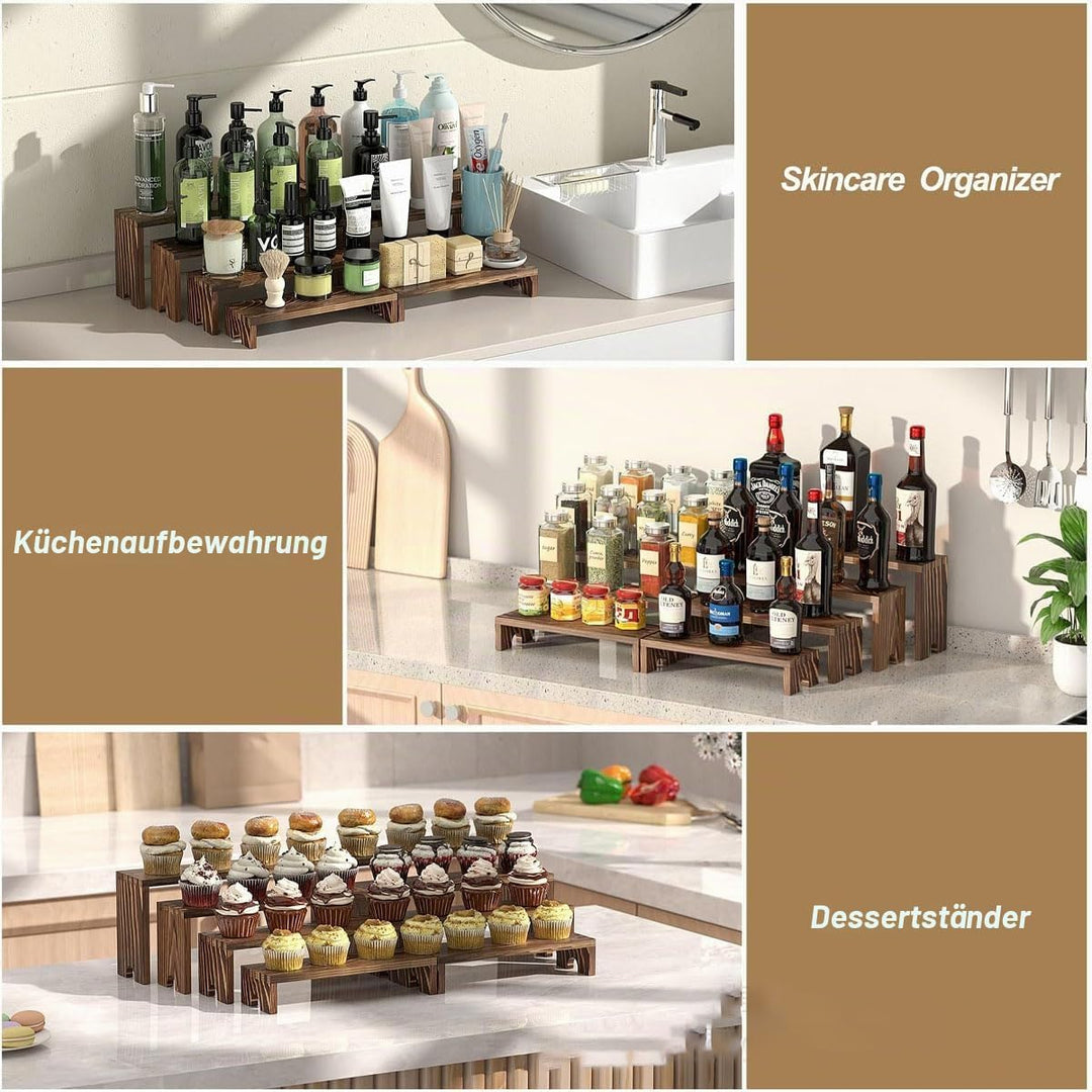 4 Tier Display Ständer, Holz Regal Organizer Tortenständer für Cupcakes, Schreibtischständer Präsent
