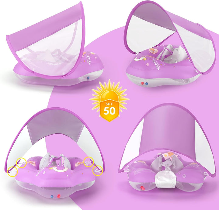 Schwimmring Baby mit Abnehmbarem Sonnendach, Baby Schwimmring ab 3-6-36 Monate, Schwimmhilfe Schwimm