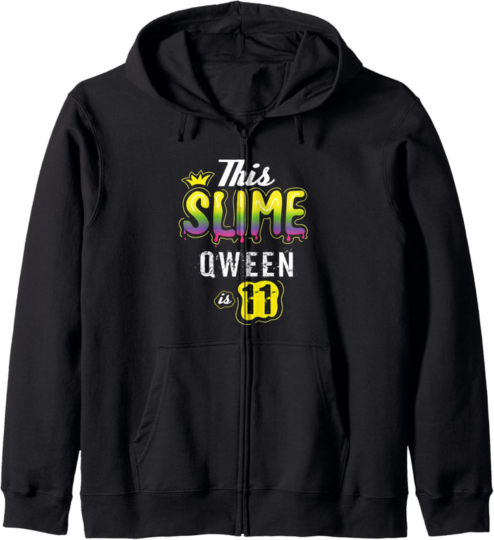 11 Schleim Königin für Mädchen Geschenk Kapuzenjacke