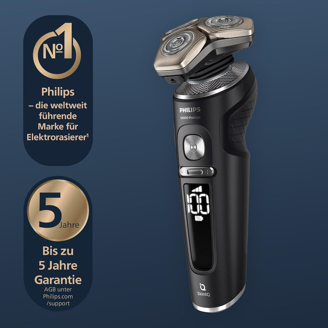 Philips Rasierer S9000 Prestige - Elektrischer Nass- und Trockenrasierer, Schwarz matt, Lift & Cut-R