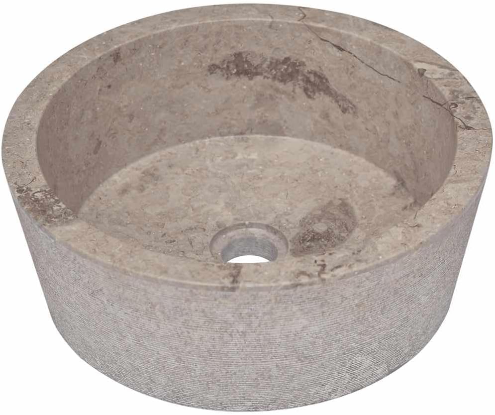 vidaXL Waschbecken Aufsatzwaschbecken Waschtisch Waschplatz Waschschale Handwaschbecken Naturstein B