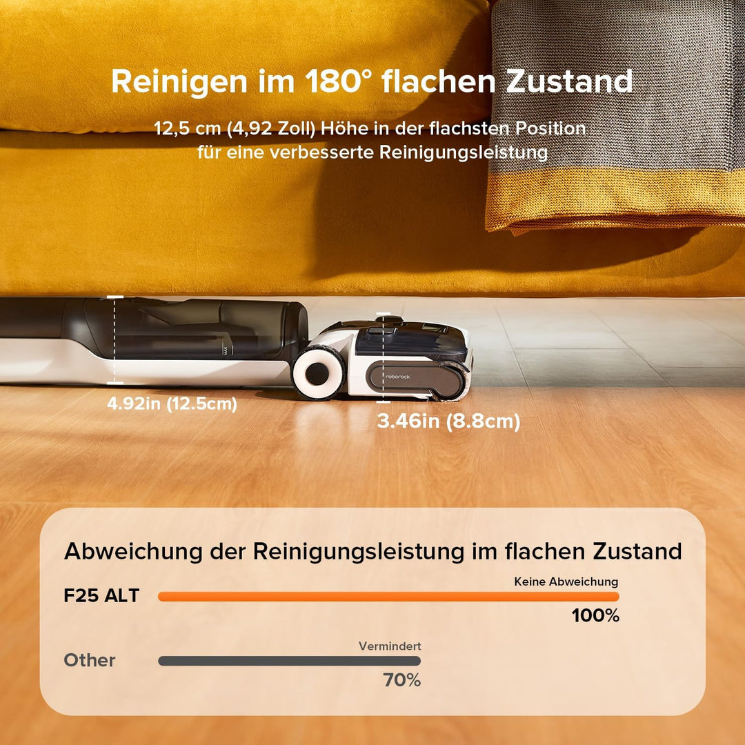 roborock F25 ALT(ACE LITE) Nass Trockensauger, 180° Lie Flat Saugwischer mit 20.000 Pa, Nass Staubsa