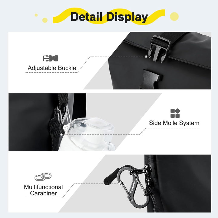 Rolltop Rucksack Herren Damen Wasserdicht Grosse Laptop Rucksack Reiserucksack mit Multifunktionale