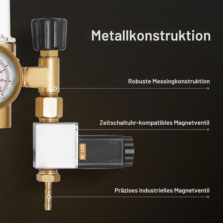 VIVOSUN CO2 Gasregler Emitter System mit Magnetventil Durchflussmesser Schweissen Schweissnaht für G