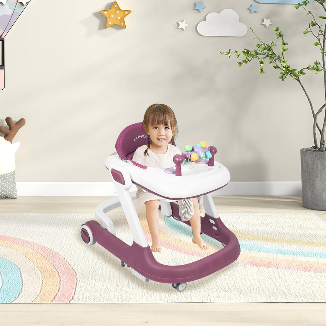 5-in-1 Lauflernhilfe für Babys, mit verstellbaren Höhen, Gehfrei Babywalker ab 6 Monate, bis zu 25 k