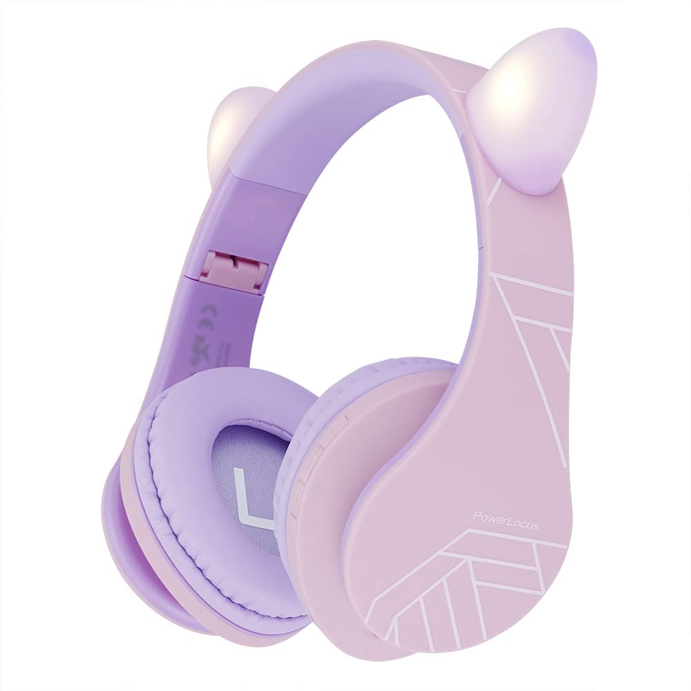Kinder Kopfhörer, PowerLocus KinderKopfhörer Bluetooth mit 85dB Lautstärkebegrenzung, Faltbar mit Tr