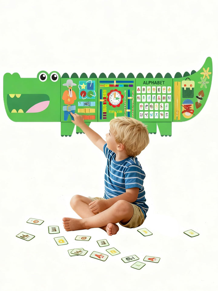 Montessori Busy Board Spielzeug - Activity Board Quiet Book Kinderspielzeug, Faltbar Motorikspielzeu