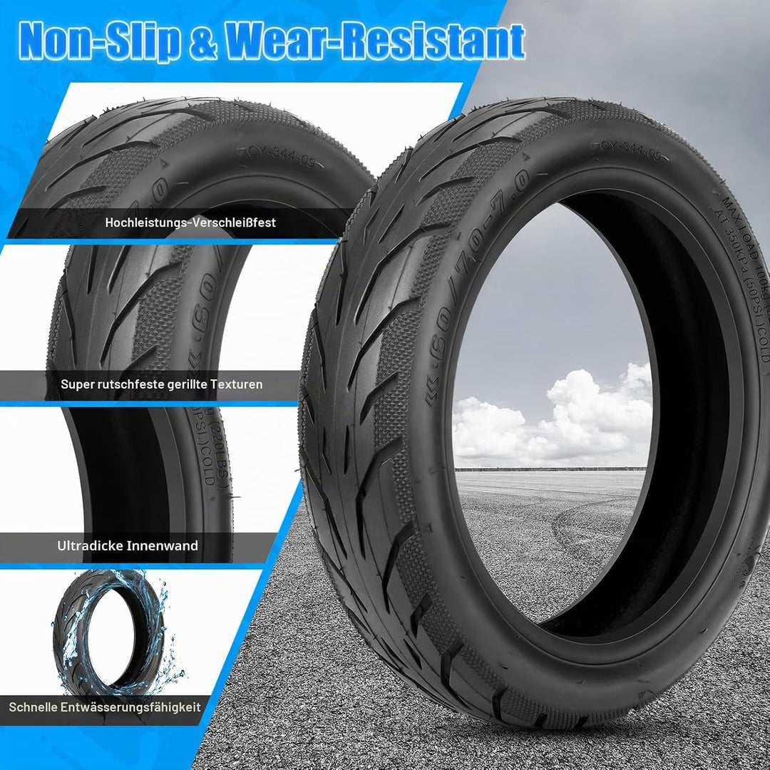 60/70-7.0 Reifen Tubeless für Xiaomi 4 Pro (1. Gen) E-Scooter, Verschleissfest &amp; Gewichtsreduzierung