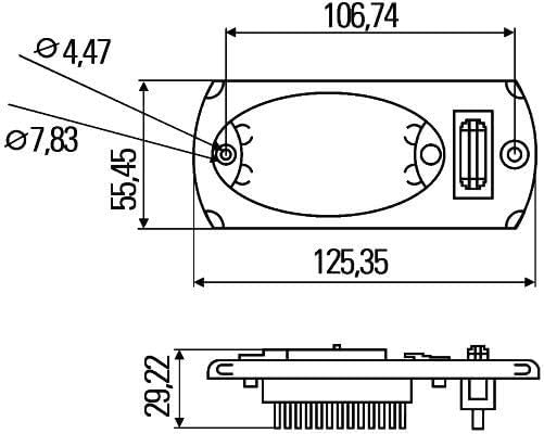 HELLA - Innenraumleuchte - Mini OvalLED VESTA5 - LED - 24V - 1.2W - LED - Einbau - Lichtscheibenfarb
