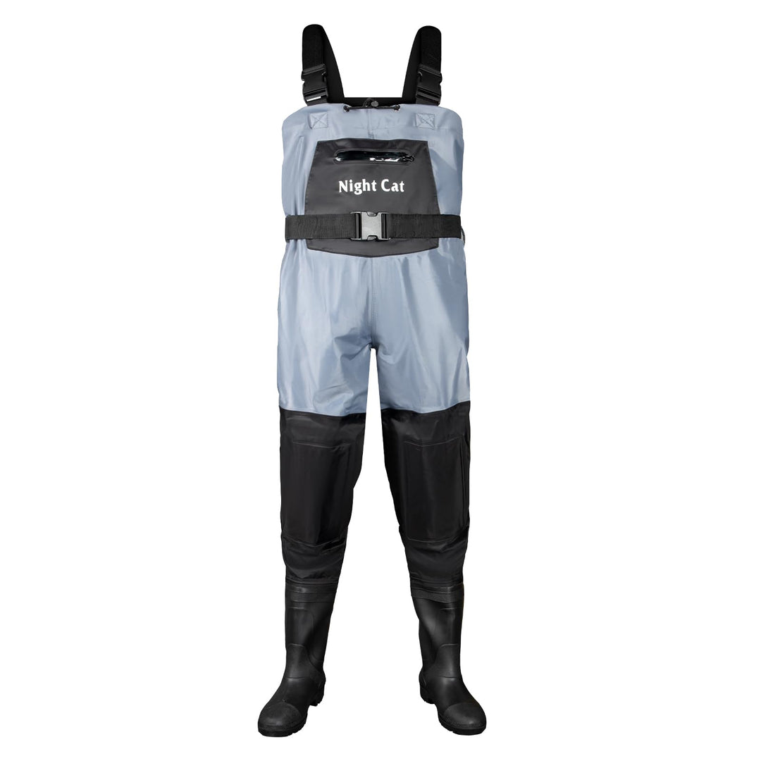 Night Cat Wathose Herren Damen Frauen Wathose mit Stiefeln Wasserdichte Atmungsaktive Crosswater Bla