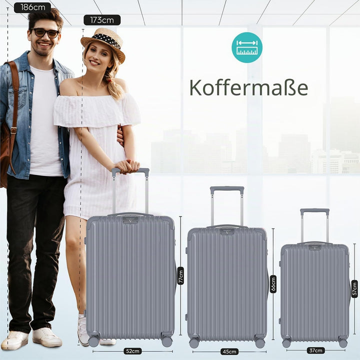 Voyagoux Koffer - 72L, Rollkoffer mittelgross, Hartschalenkoffer, TSA-Schloss, Reisekoffer mit Rolle