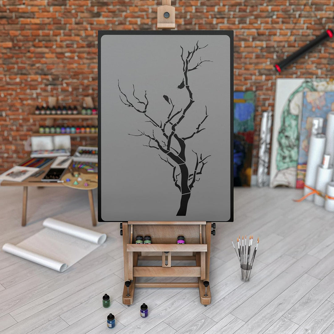Wiederverwendbare Wandschablone aus Kunststoff // Ast - Zweig // Muster Schablone Vorlage (45x65cm),