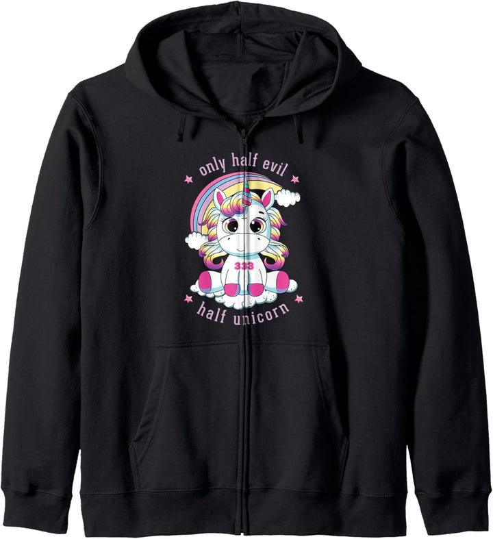 Pastel Goth 333 Only Half Evil Kawaii Unicorn Kapuzenjacke