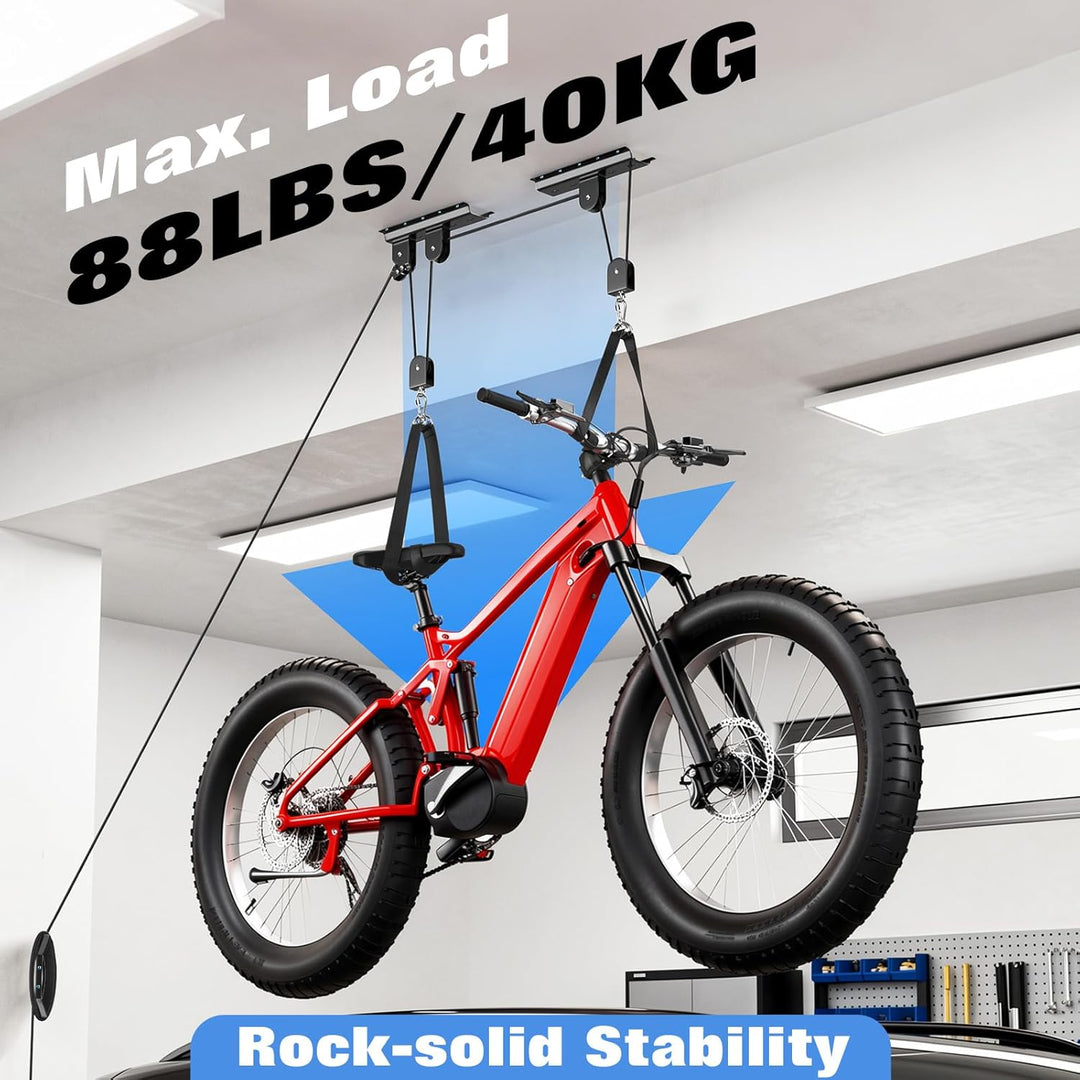 Housolution Fahrradheber, [2 Pack] Hebezugsystem mit 88Lbs Tragkraft, passend für 3-4,9m hohe Decken