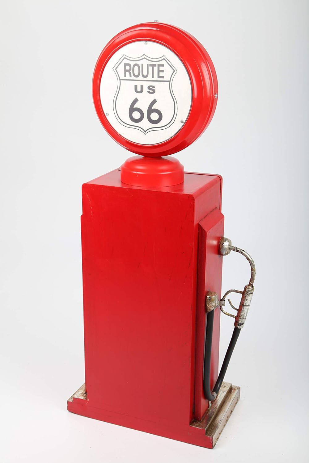 Design-Schrank Zapfsäule mit Uhr + Licht, Retro, rot, 77cm