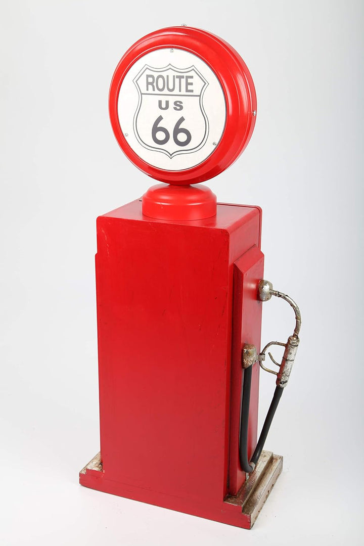 Design-Schrank Zapfsäule mit Uhr + Licht, Retro, rot, 77cm
