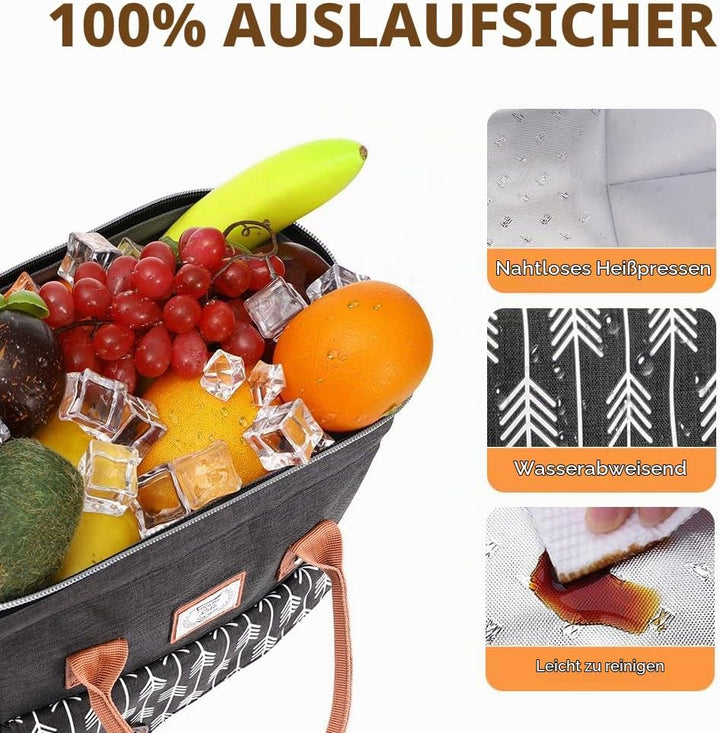 Lekesky Kühltasche Klein Lunch Damen Lunchtasche Isolierte für Frauen Auslaufsichere Weit Geöffnete