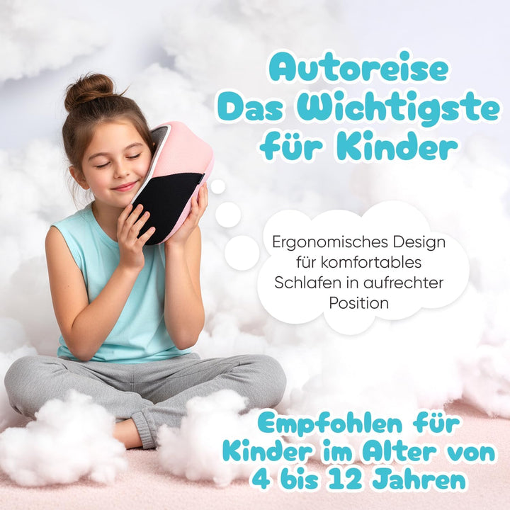 Proglobe Junior Nackenkissen für Kinder - Ergonomisches Reisekissen aus Memory-Schaum für Auto, Flug