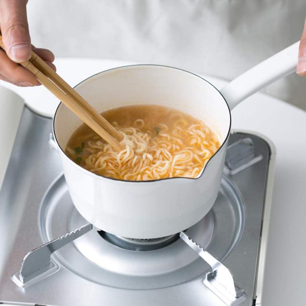 Emaille Milchtöpfe, 1.2L Kleine Emaille Stielkasserolle/Stieltopf Milchtopf Küche Geschirr für alle