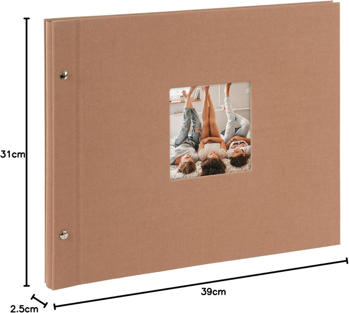 goldbuch 28 519 Schraubalbum Bella Vista Haselnuss, Fotobuch 39 x 31 x 2,5 cm, Foto Album 40 schwarz