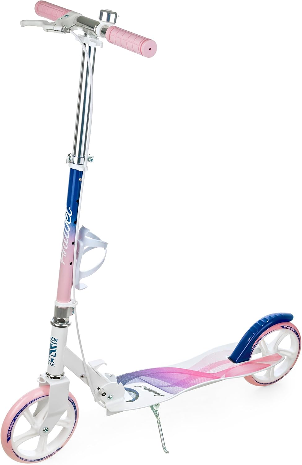 Raven Scooter, Roller, Tretroller, Kinderroller, 200mm mit Handbremse Anabel Navy/Pink, Anabel Navy/