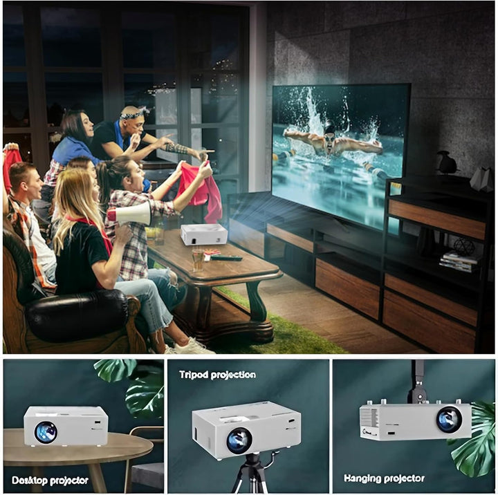Mini Proiettore,720P Native Home Cinema Mini TV Projector,Support HDMI VGA USB AV-Out beamer 1, beam
