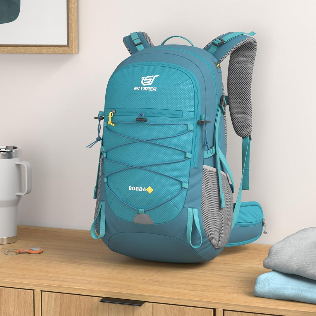 BOGDA 35 Wanderrucksack 35L Camping Backpack mit Rückenbelüftung & Trinksystem Trekkingrucksack aus