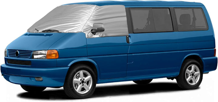 Externe Thermo Scheibenabdeckung passend für VW T4, Luxus Silber Wrap Windschutzscheibenabdeckung, F