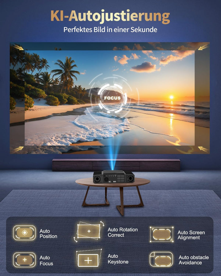 DESS C5 Enterprise GTV 4K Beamer in Schwarz mit eingebauter elektrischer Halterung - 2500 ANSI Lumen