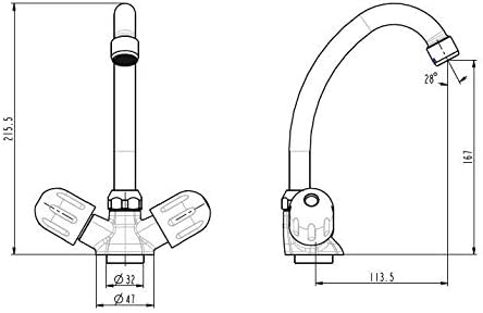 Spültischarmatur | Chrom · Niederdruck · Zweigriff · Schwenkbar | 19110
