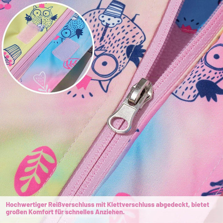 Mädchen Regenjacke - Regenmantel mit Kapuze Outdoor Wasserdichte Jacke Kinder Softshelljacke Übergan