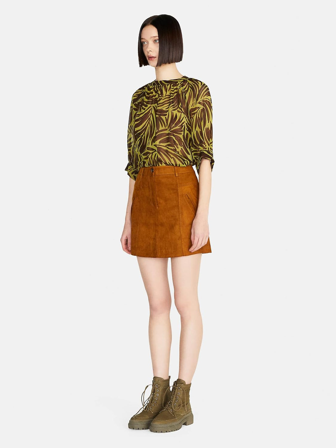 SISLEY Damen Skirt 42 Brown 30d, 42 Brown 30d