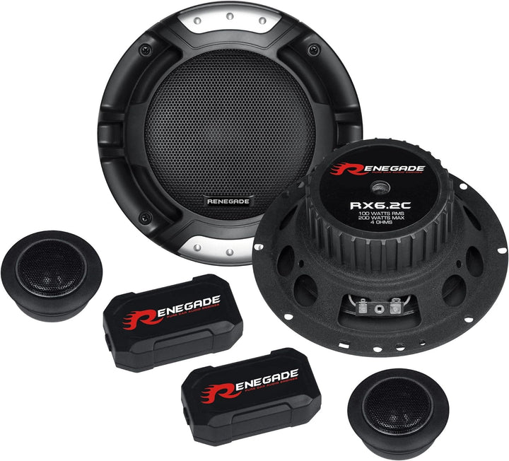 Renegade RX6.2C Oval 2-Wege 200W Autolautsprecher - Autolautsprecher (2-Wege, 200W, 100W, 4 Ohm, Neo